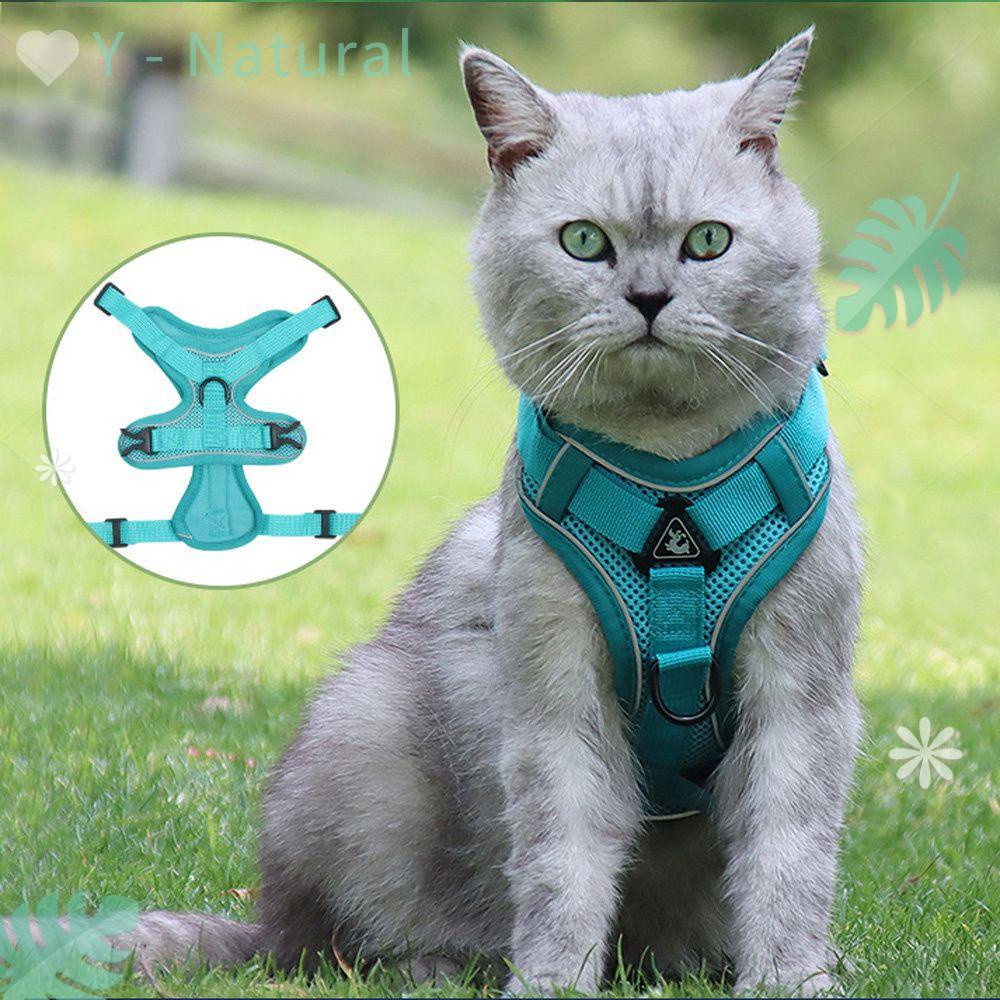 YNATURAL Breathable Small Dog Harness Leash Animal Leash Vest-style Dog Harness Anti-lost Dog Collar Dog Accessories Cat Accessories Walking Dog Leash/Multicolor