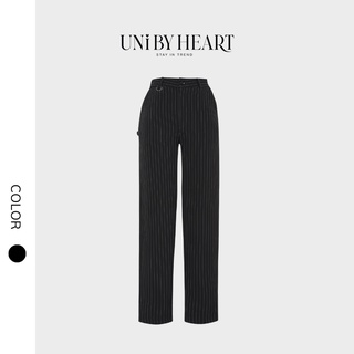Quần ống suông Doris Pant QD004 kẻ dọc thiết kế cạp cao, vải dày dặn - Uni By Heart