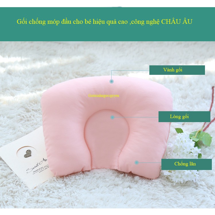 Gối chống méo  đầu cho bé goixinh_ngocquyen .Gối định vị  đầu cho trẻ sơ sinh chống móp méo đầu cho trẻ từ 0-1 tuổi