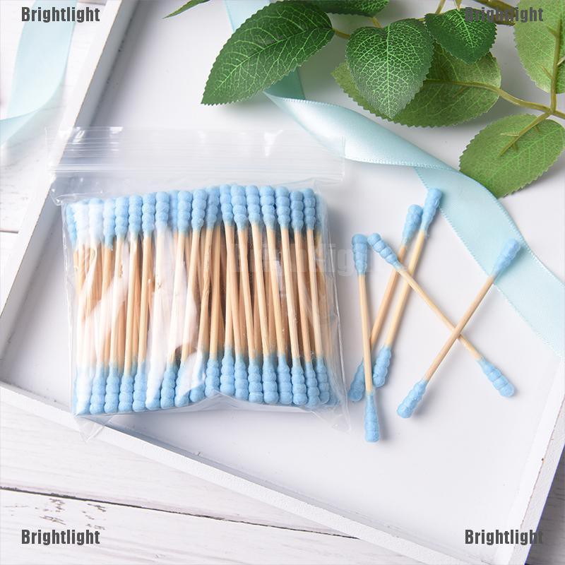 [Hàng mới về] Set 100 tăm bông cotton 2 đầu chuyên dùng cho trang điểm