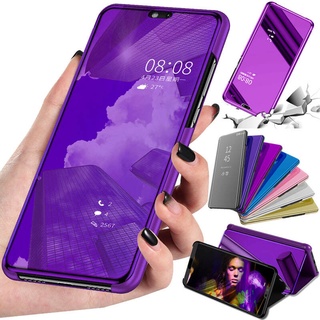 Ốp Điện Thoại Nắp Lật Mặt Gương Kiêm Giá Đỡ Thông Minh Chống Sốc Cho Samsung A72 A7 2017 A73 5G A750 A8 2018 A8+