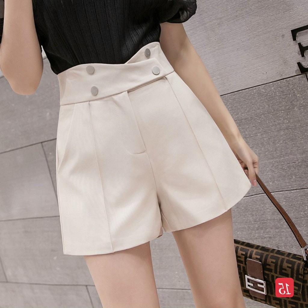 [RẺ VÔ ĐỊCH] Quần short nữ cao cấp màu đen,quần short tây nữ lưng cao thoáng mát thấm hút tốt vải mềm-qn15