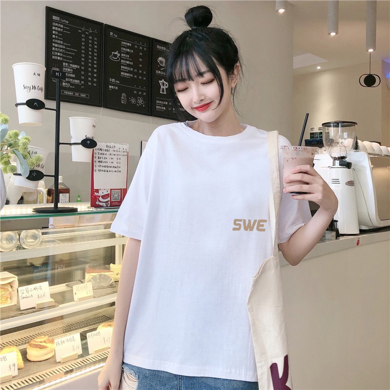 ÁO THUN NAM NỮ UNISEX TAY LỠ SWE MIX TAB FORM RỘNG THOẢI MÁI PHONG CÁCH ULZZANG