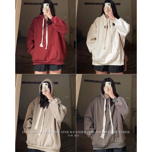 [Mã 2611THTRANG100K hoàn 10% xu đơn 99K] (Ảnh thật) Áo hoodie nỉ bông dây rút bản to thêu ME the.sweaterweather TSW | BigBuy360 - bigbuy360.vn