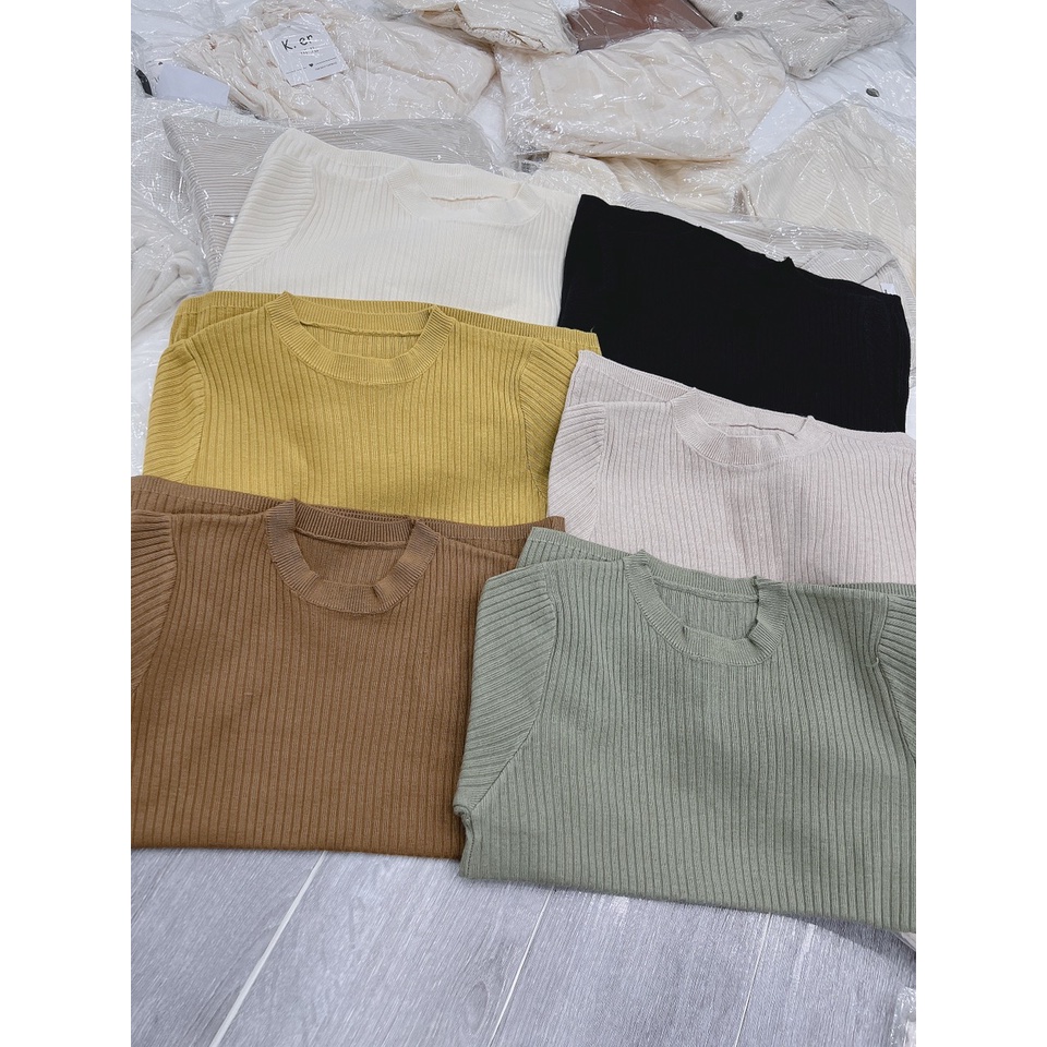 [ẢNH THẬT] Áo Len Tăm Dáng Ôm Body Cổ Cao 3 Phân Cao Cấp Phong Cách Vintage Hàn Quốc Tiêu Thư