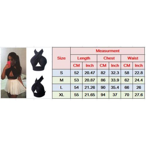 ☛☏❤Womens Nightclub Cut Out Knot Halter Neck Front Stretch Bra Vest Ladies Crop Top | BigBuy360 - bigbuy360.vn