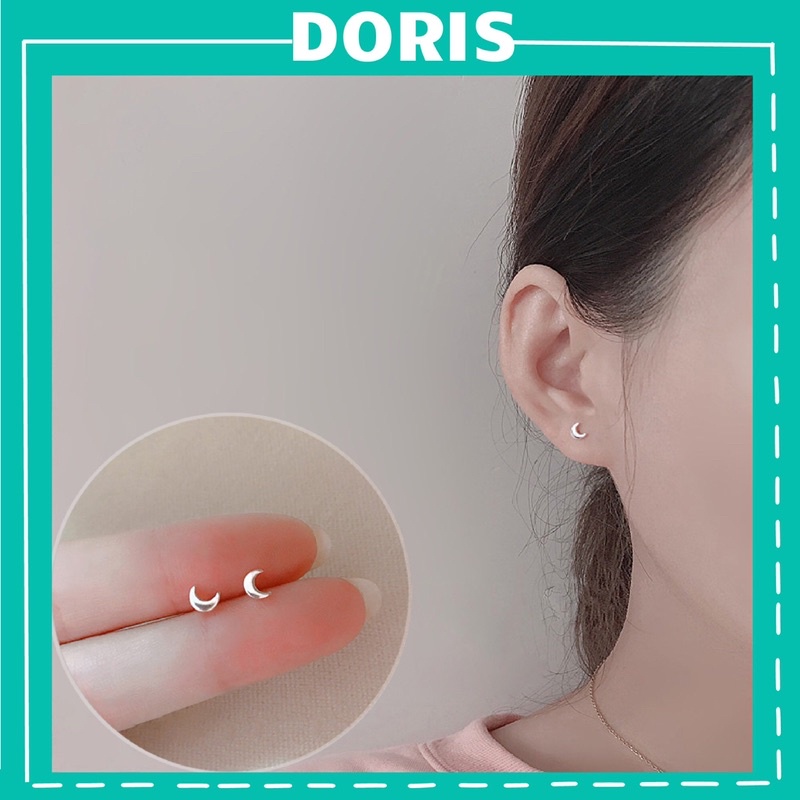 Bông tai bạc nhỏ hình Mặt Trăng - DORIS HOUSE