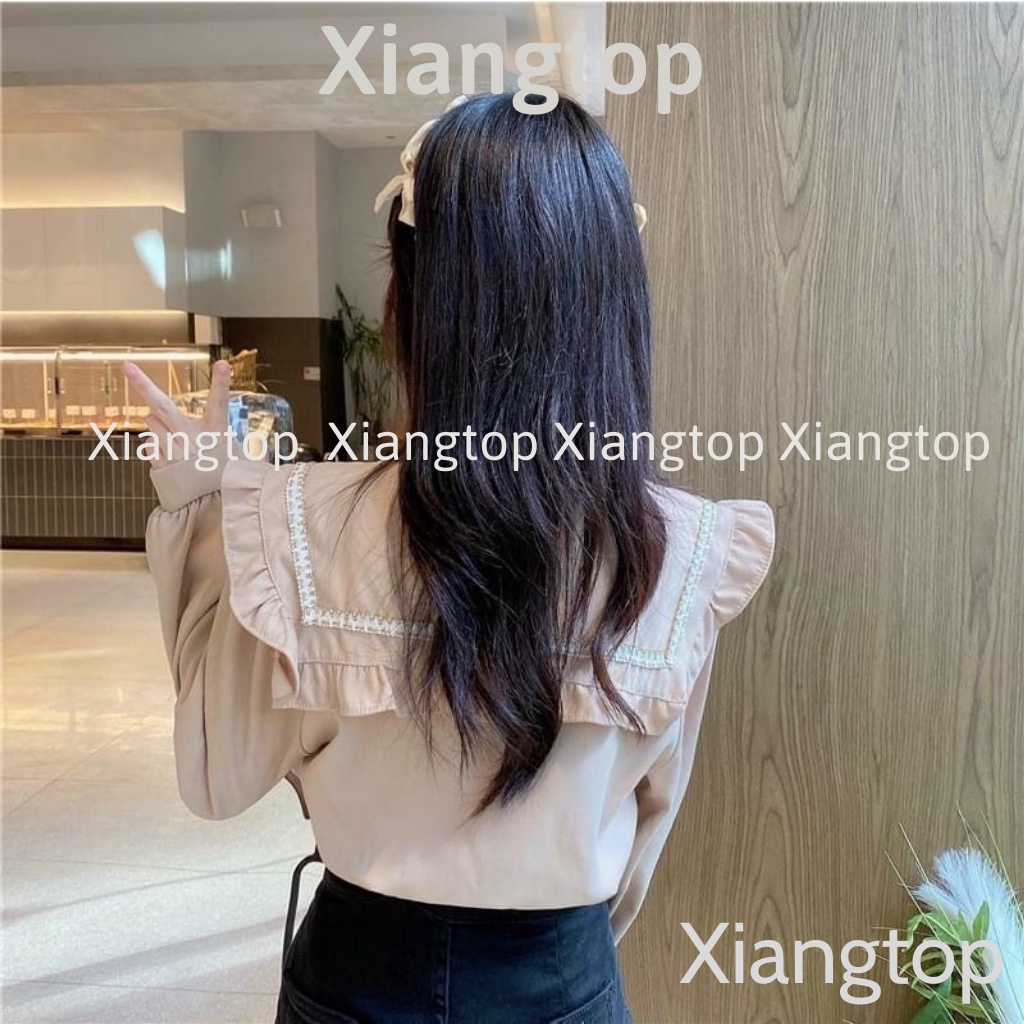 Áo sơ mi nữ cổ bèo , áo babydoll tay bèo tiểu thư hàng QCCC loại 1 A00011 kaca aosomicongsothietke