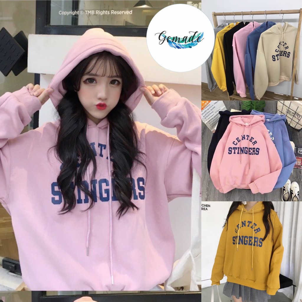 Áo hoodie nữ dài tay trong lót lông năng động trẻ trung phong cách ulzzang Hàn Quốc