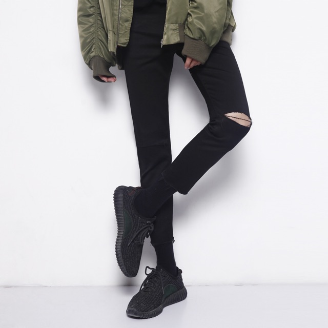 Quần jeans nam form skinny ko lai #A704 , quần jeans rách gối