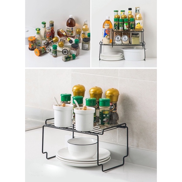 Kệ gác tủ bếp bằng sắt sơn tĩnh điện 39x19x14cm