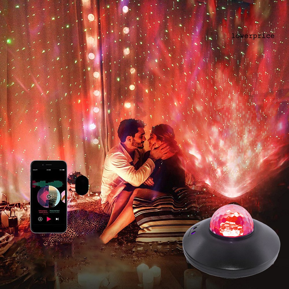 LP☆LED Bluetooth Starry Sky Ocean Wave Night Light Music Projector Home Party Lamp