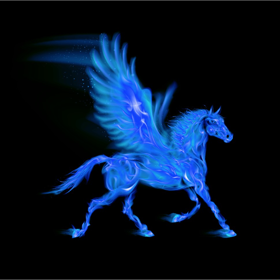 DECAL HÌNH NGỰA LỬA CÓ CÁNH DÁN HỒ CÁ NHIỀU KÍCH THƯỚC_THIẾT KẾ NÀNG THƠ