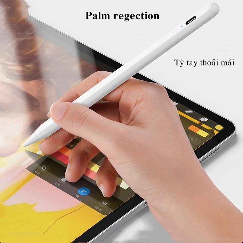 Bút stylus thế hệ thứ 5 / Bút chì chống rung cho Apple iPad Pro 11 12.9, 10.2 Air 33 / Với lực hút từ tính và độ nhạy áp suất nghiêng