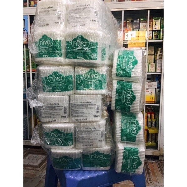 2 Gói Tăm bông NiVa cotton buds gói 200 que nhựa