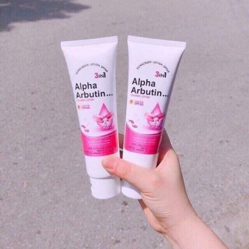 Kem dưỡng chống nắng makeup body Alpha arbutin 300ml Thái Lan
