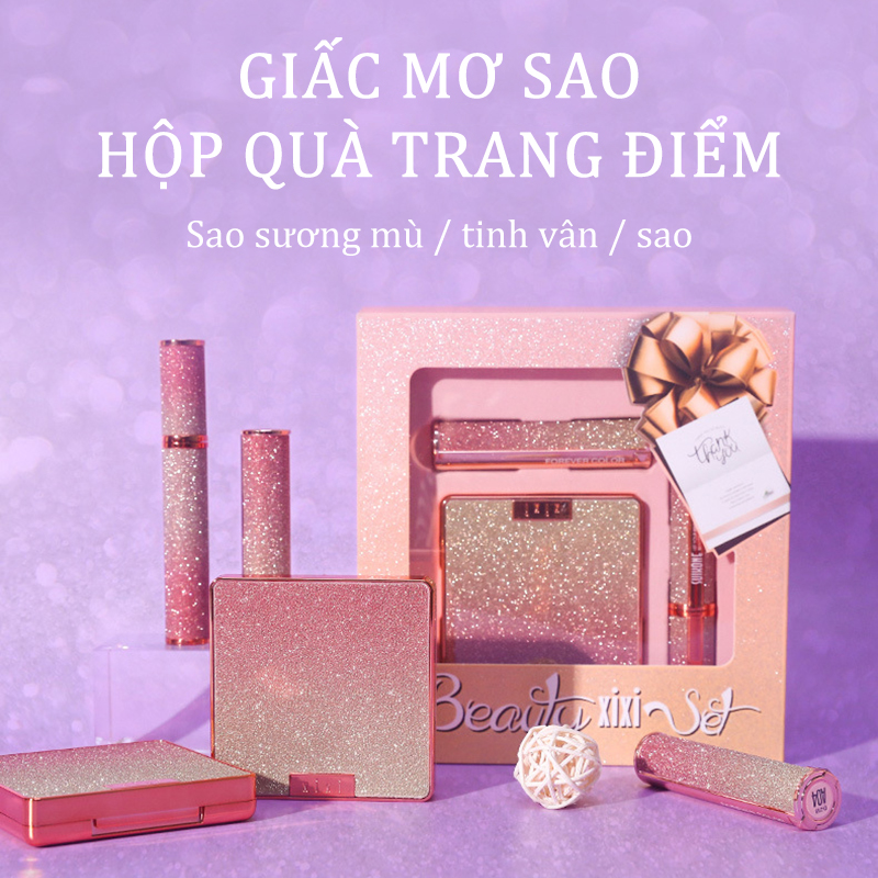 set 3 món xixi bảng phấn mắt + mascara +son lì-URBD228