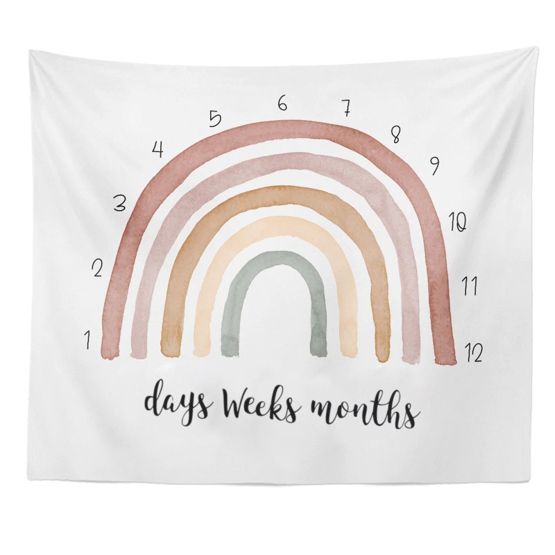 Tấm Thảm Trải Làm Phông Nền Chụp Ảnh Họa Tiết Hoạt Hình Đánh Dấu Cột Mốc Dành Cho Bé Trai Bé Gái Sơ Sinh