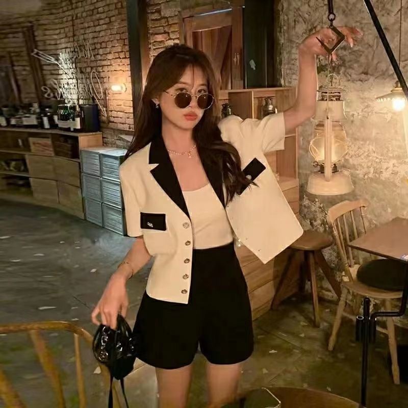 Xiaoxiang Áo Khoác Vest Tay Ngắn Cao Cấp Phong Cách Niche Thời Trang Mùa Hè 2022 Mới Cho Nữ