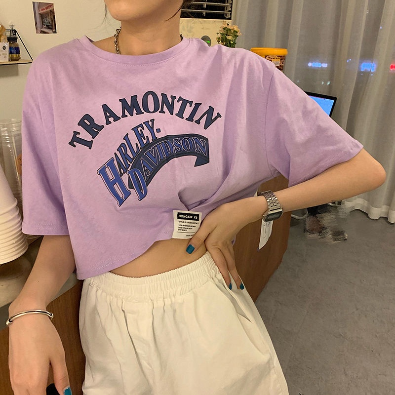 Áo thun croptop tay ngắn năng động thời trang cho nữ