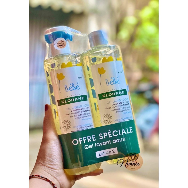 Cặp sữa tắm Klorane bebe