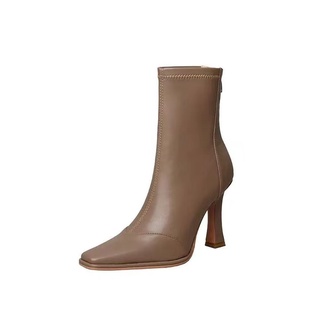 Giày Boot Cao Gót Mũi Vuông Phong Cách Hàn Quốc