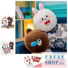 Gối mền LINE FRIEND 3 trong 1 ,Brown Cony Sally siêu mịn