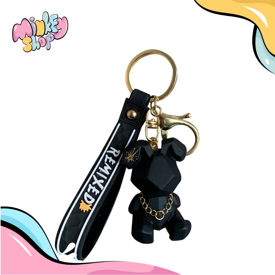 Móc khóa Gấu REMIXED Dễ Thương Phụ Kiên Ô Tô, Túi Xách, Ba Lô Cute 02MKG -Minkey