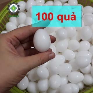 Combo 100 Trứng Nhựa Cho Chim Bồ Câu Dạng Đặc Bền Đẹp - Mới - Trứng bồ câu giả đặc 100TRD