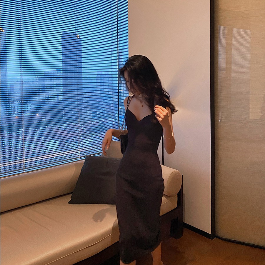 Đầm maxi 2 dây ôm cổ gợn sống - D743 | BigBuy360 - bigbuy360.vn