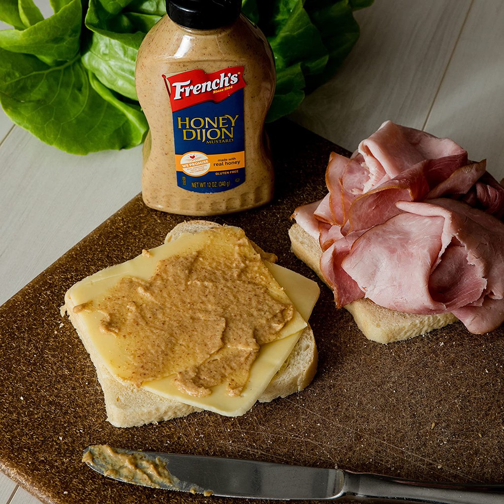 Sốt ăn kiêng Mỹ French's Honey Dijon mustard size 12 oz (340g) cho người tập gym, keto, das, low-carb