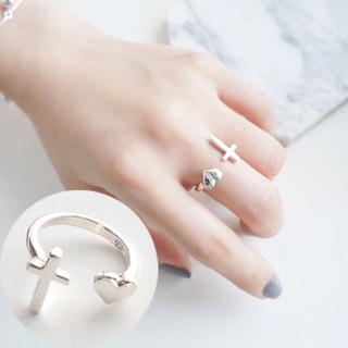 Nhẫn Bạc Nữ Hình Chữ Thập Thời Trang Cho Nữ,Nhẫn Bạc Ý Phong Cách Hàn Quốc.