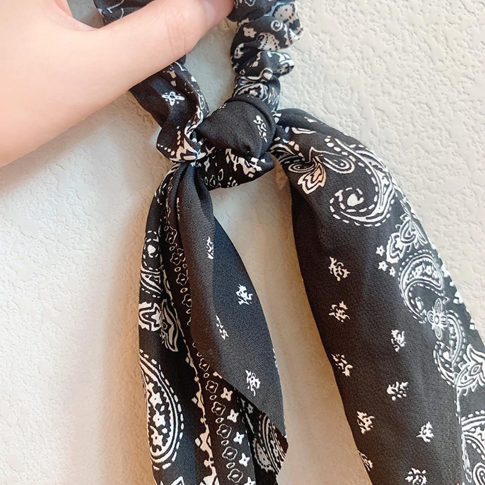 Dây Cột Tóc Đuôi Ngựa In Họa Tiết Hoa Phong Cách Bohemian Đơn Giản Cho Nữ Giá Đỡ
