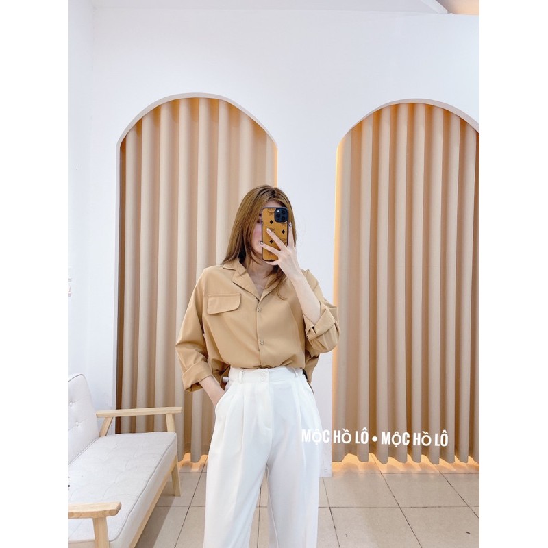 Sơ mi cổ vest chất lụa dày vải không nhăn ( ảnh thật tự chụp ) | BigBuy360 - bigbuy360.vn