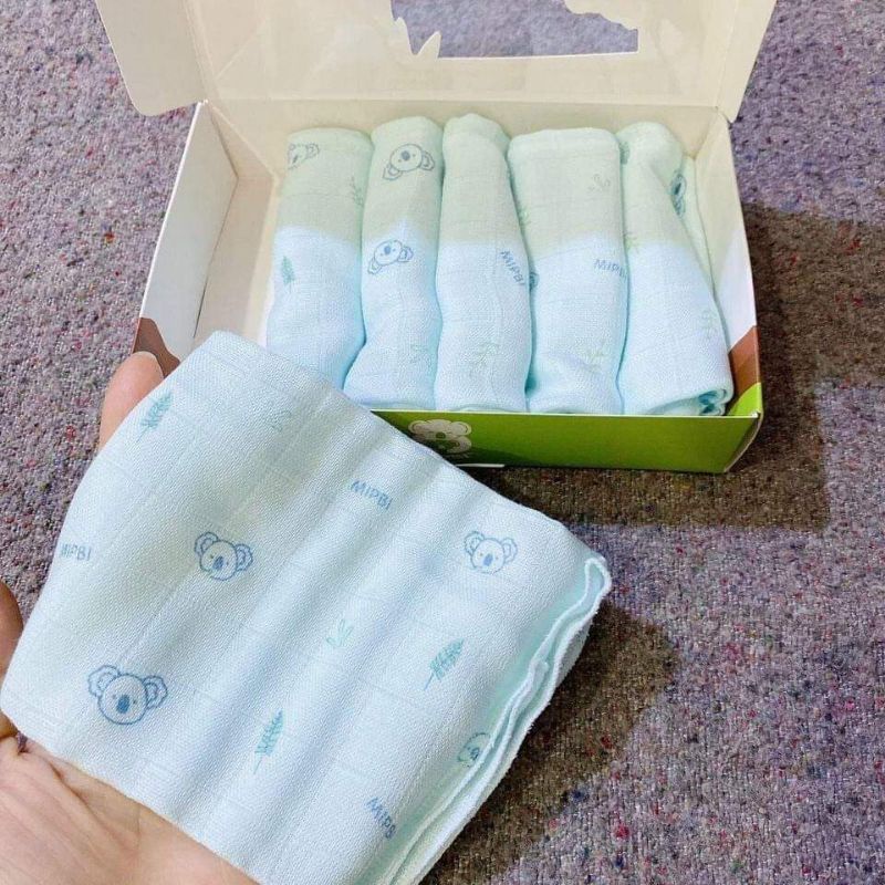 Hộp 6 Khăn sữa xô sợi tre cao cấp kháng khuẩn, siêu mềm MIPBI Vietnam ⭐