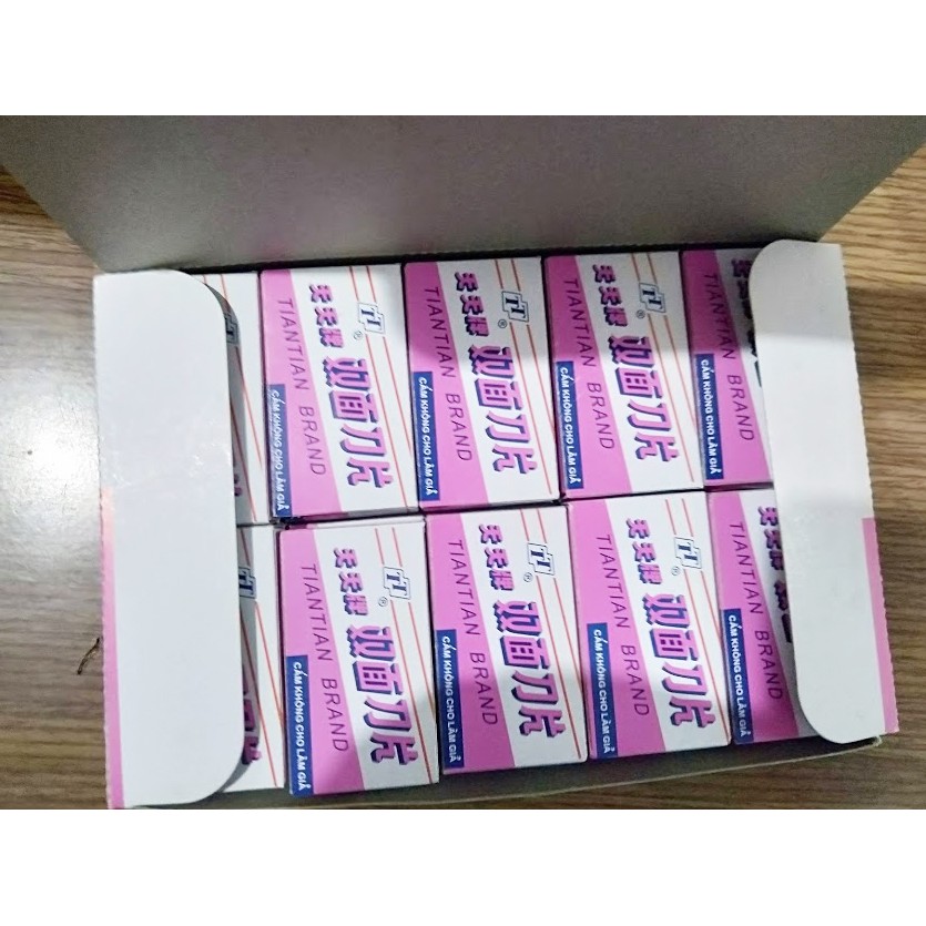 Lưỡi lam đen cạo lông mặt hộp 200 lưỡi