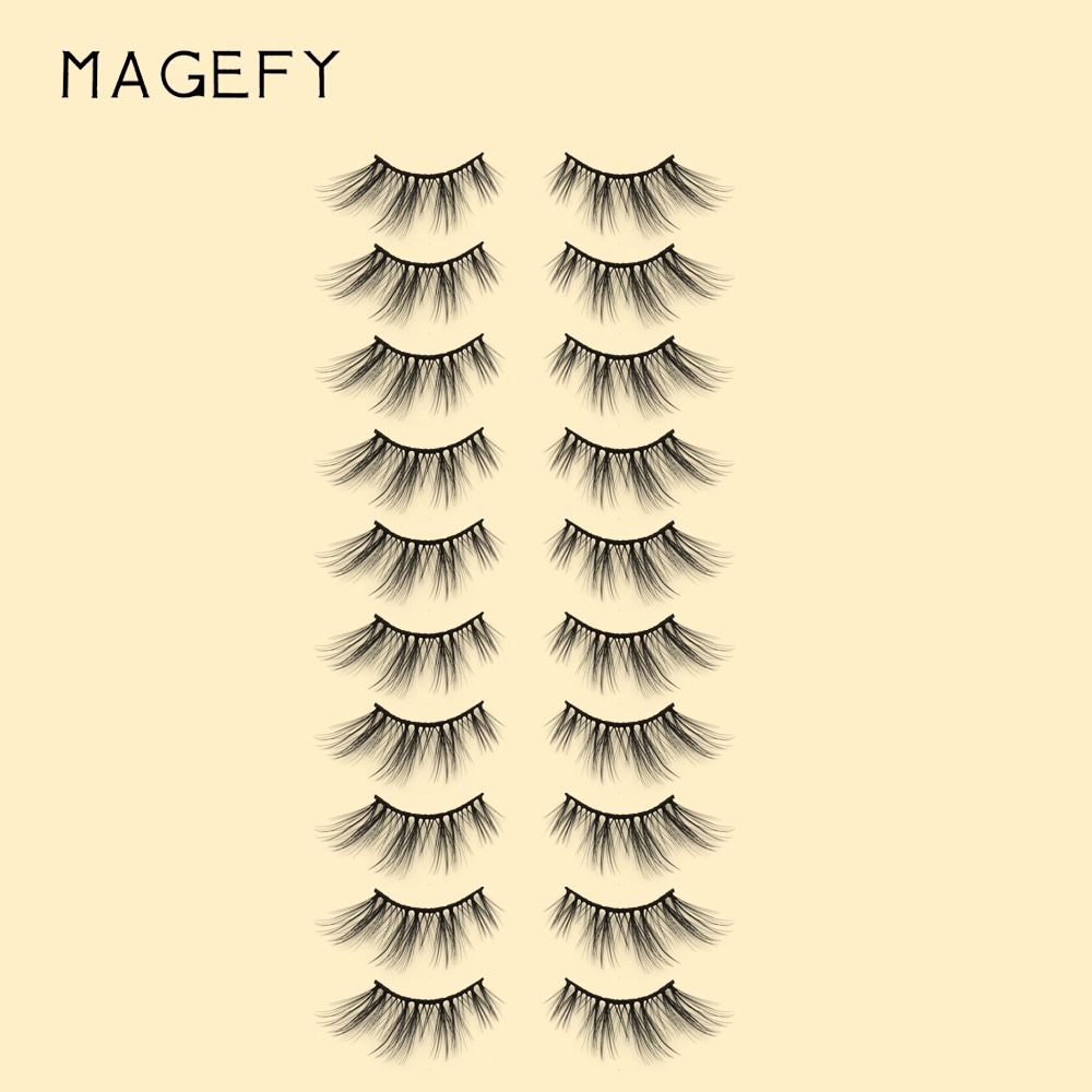 Set 10 cặp lông mi giả MAGEFY dài và dày tự nhiên