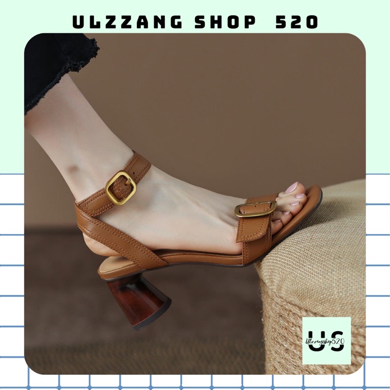 Sandand công sở có khuy 2 màu nâu và đen cao 5P trẻ trung hiện đại thời trang kiểu Hàn Quốc Ulzzangshop520