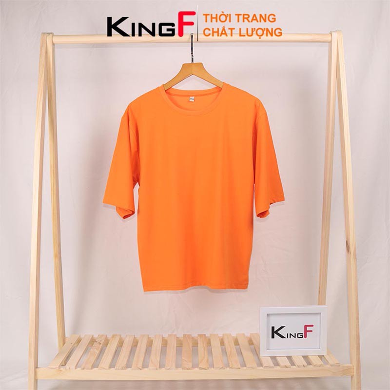 Áo phông trơn áo thun Tay lỡ Form rộng Unisex KINGF cho nam nữ - Chất vải cotton dày dặn thoáng mát