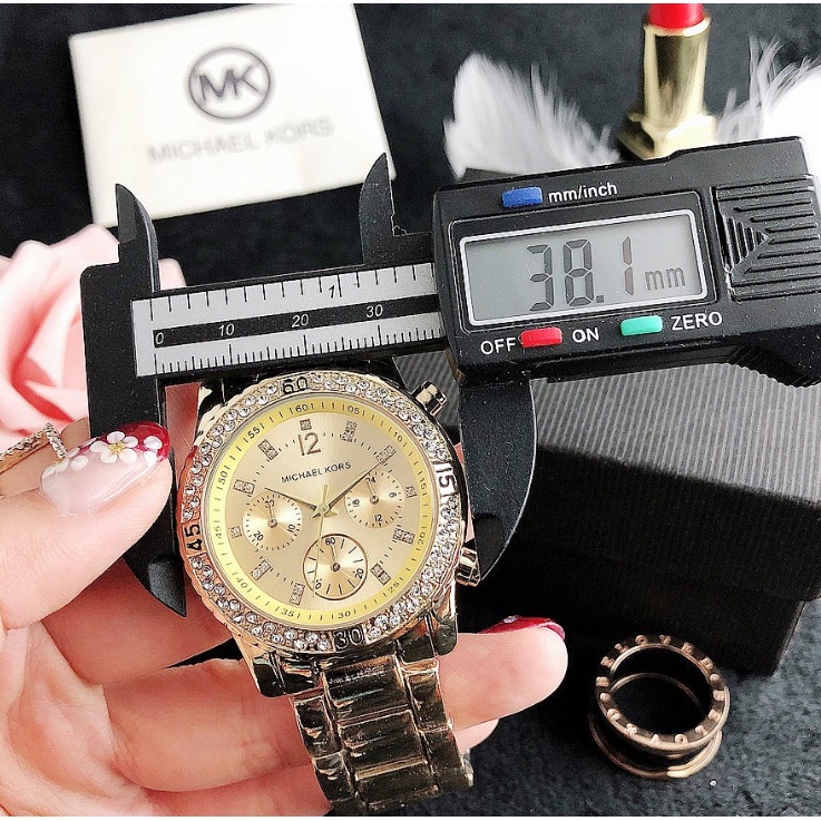 Mk Đồng Hồ Đeo Tay Dây Thép Thiết Kế Đơn Giản Tinh Tế Thời Trang Cho Nữ