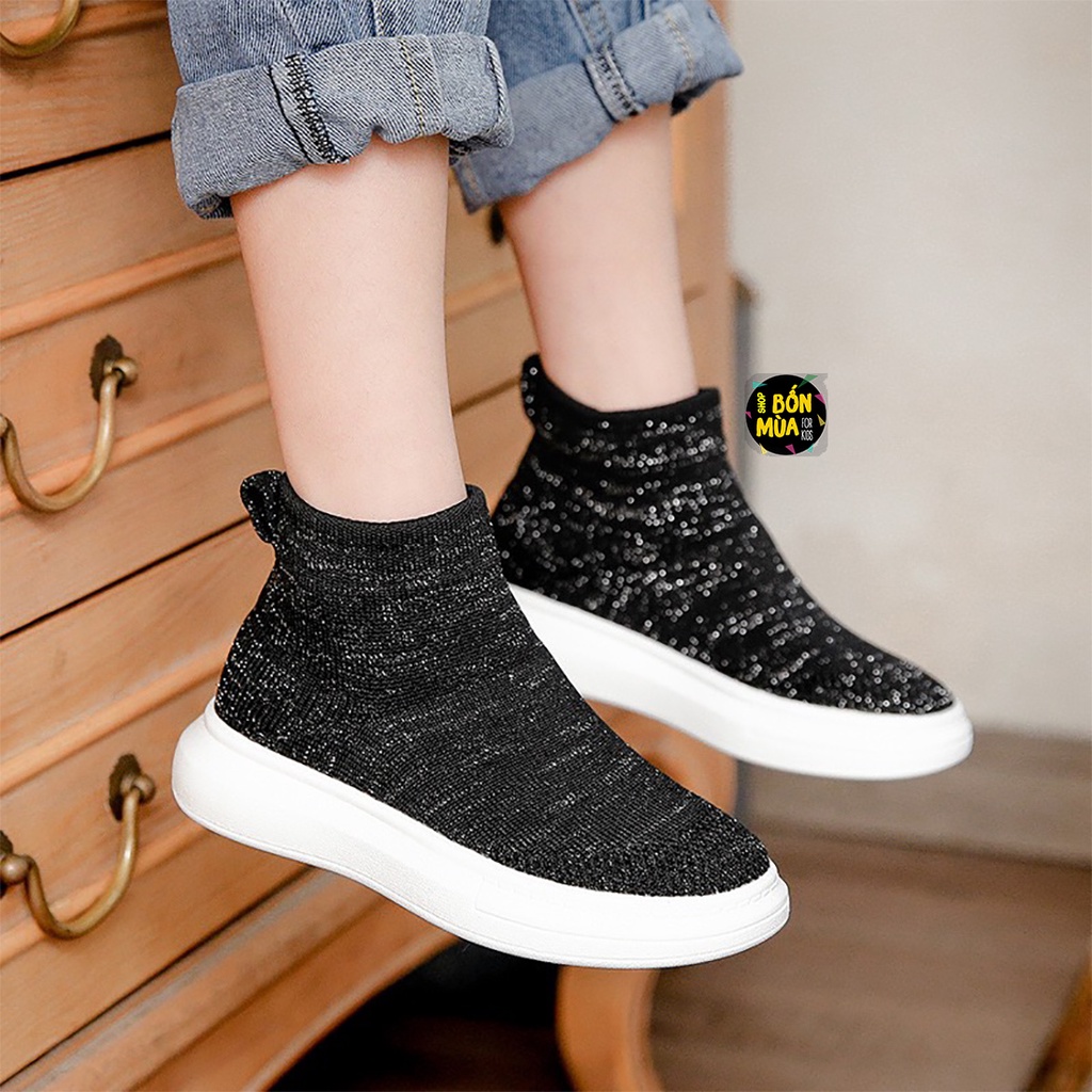 Giày Thể Thao Cho Bé Size Đại 31-36 🍎🍎 Giày Cổ Thun Cá Tính Cho Bé - Shop Bốn Mùa