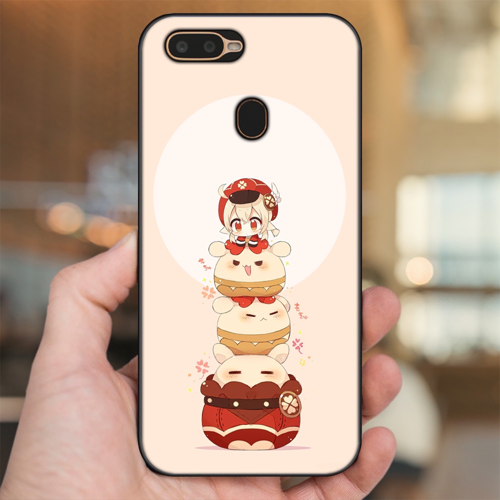 Ốp lưng Oppo A5S, A7, A12, F9 viền đen in hình Klee Genshin Impact