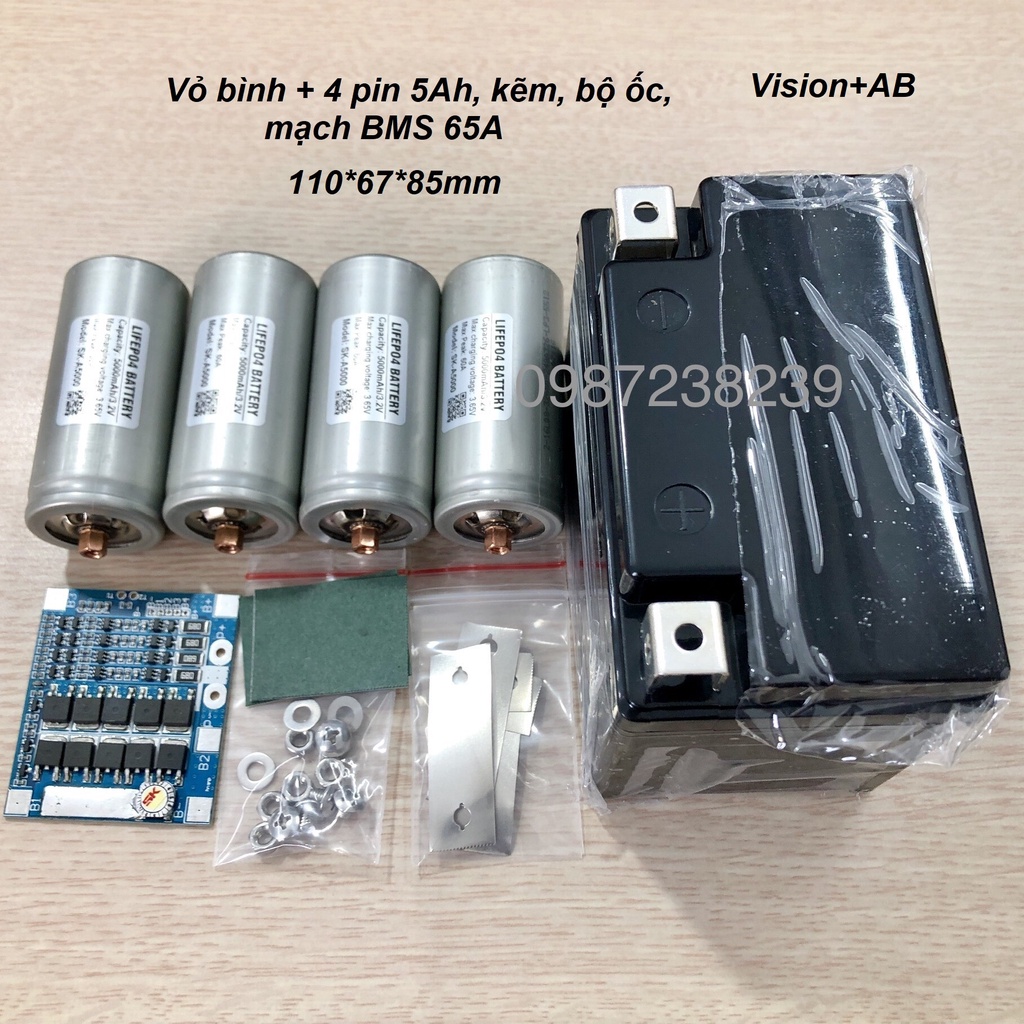 Bộ Pin LifePO4 tự làm Acquy Lithium xe máy