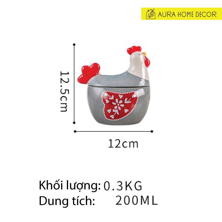 [Có sẵn] Gà mái đựng gia vị bột canh/ muối/ tiêu/ ớt phong cách bắc âu dễ thương xinh xắn