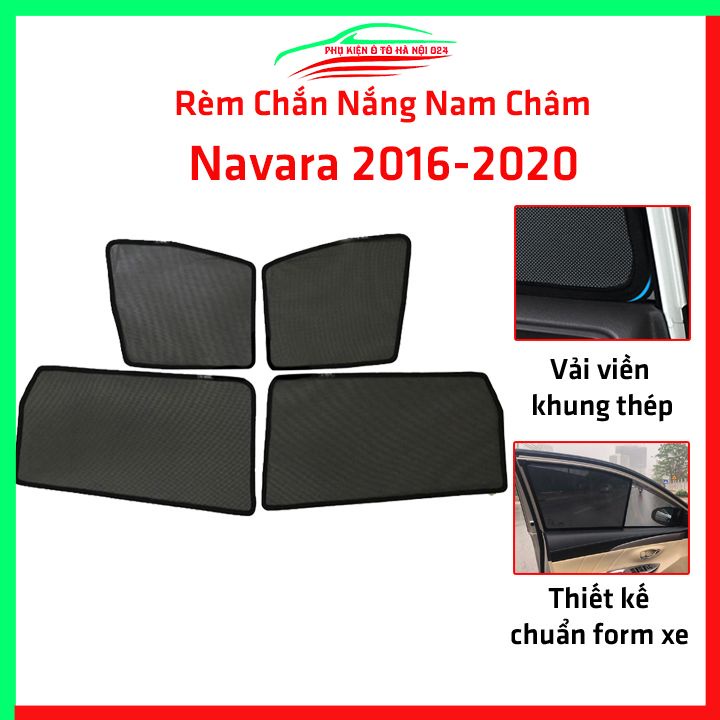 Bộ rèm chắn nắng Navara 2016-2020 cố định nam châm thuận tiện