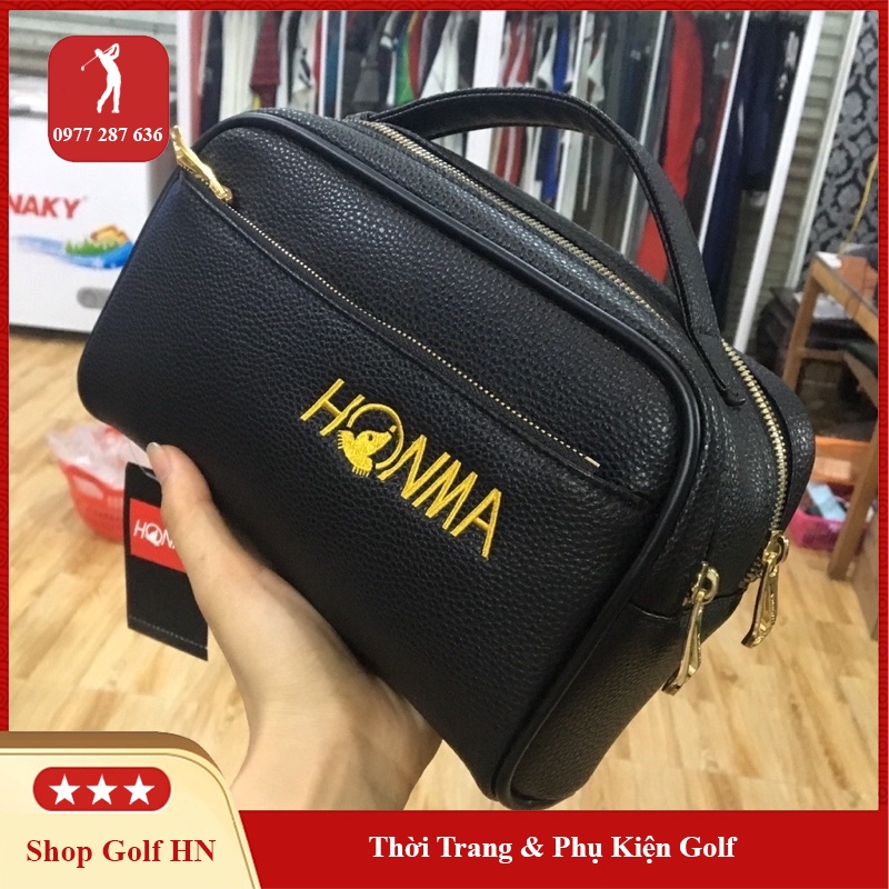 Túi golf mini cầm tay Honma cluth da PU cao cấp đựng đồ dùng cá nhân tiện lợi TU003