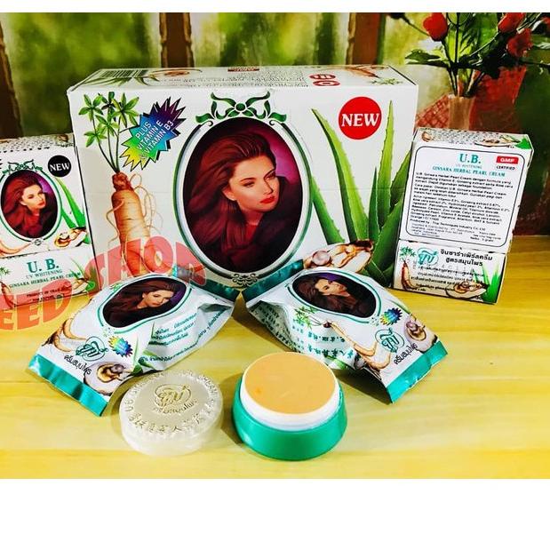 R87f ❤Ub❤ / ❤Nhân Sâm U.B❤Kem Làm Trắng Da Chống Tia UV Từ Thảo Mộc Ginsara 5gr! Ban Đầu!! 12pcs.