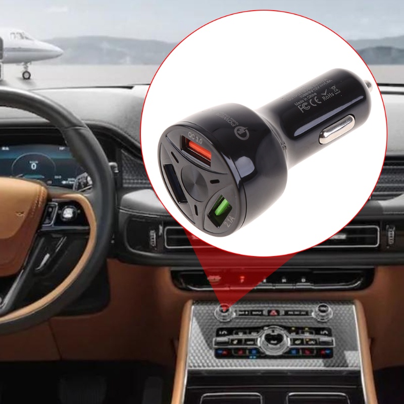 Tẩu sạc nhanh QC 3.0 3 cổng USB 12V cho điện thoại di động