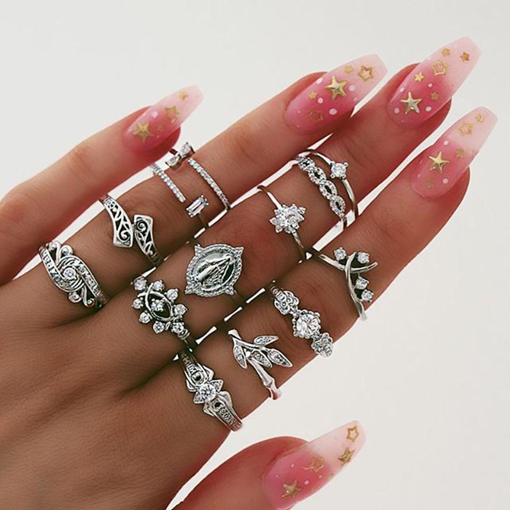 ORIENTLII Set 9 Nhẫn Đeo Tay Nhiều Kiểu Phong Cách Retro