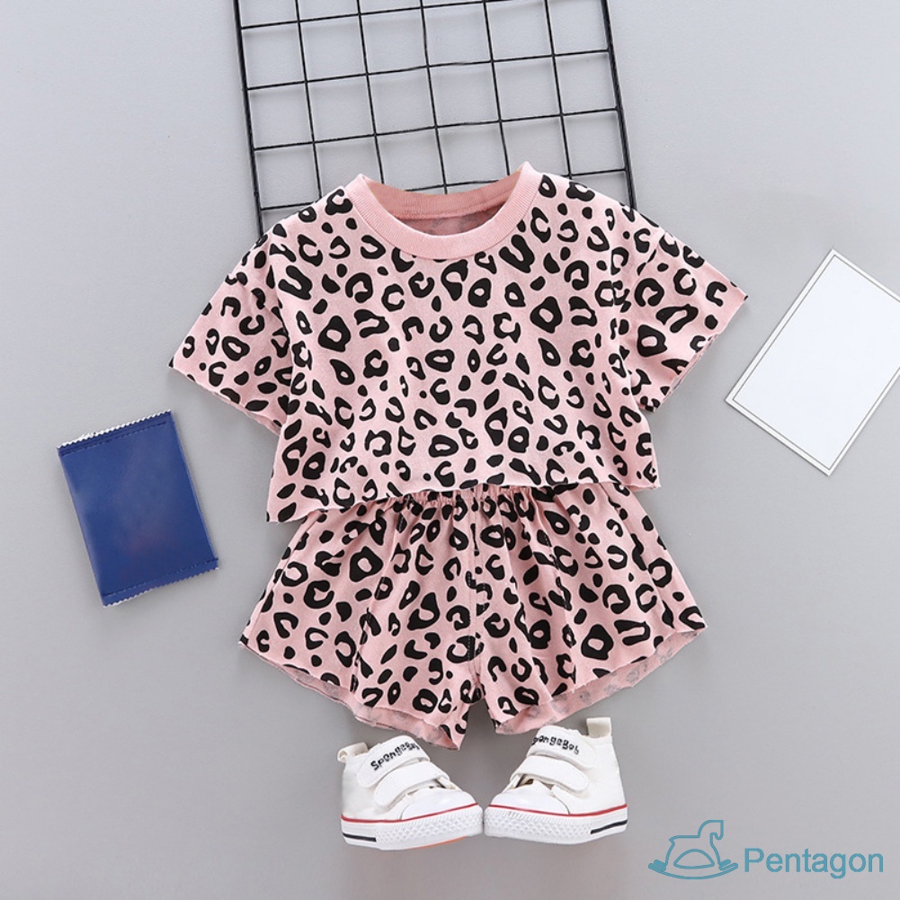 Bộ Quần Áo Ngắn Tay Thời Trang Năng Động Cho Bé Gái